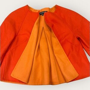 Jones New York Collection Petite Wool Blend Swing Jacket PP Orange 54050